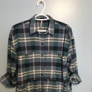 Free people plaid button down shirt size XS.